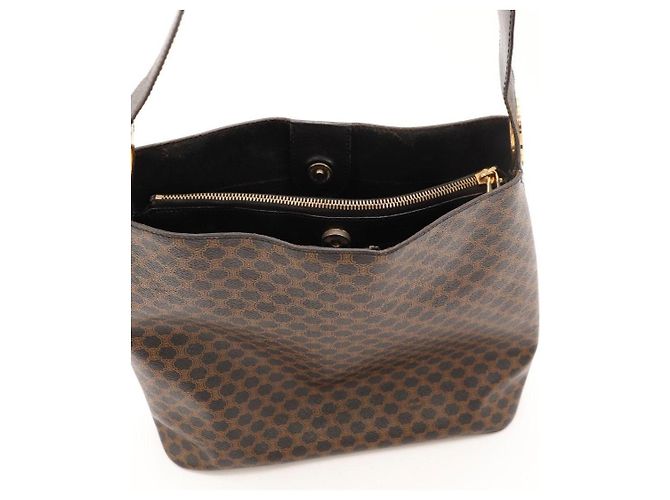 Céline Celine Bolso de hombro Monogram de cuero marrón - vista 10