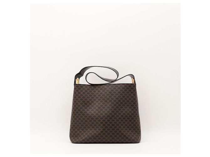 Céline Celine Bolso de hombro Monogram de cuero marrón - vista 3