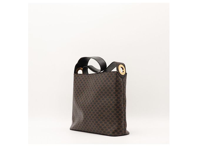 Céline Celine Bolso de hombro Monogram de cuero marrón - vista 4