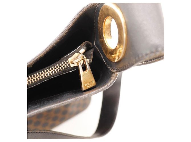 Céline Celine Bolso de hombro Monogram de cuero marrón - vista 9