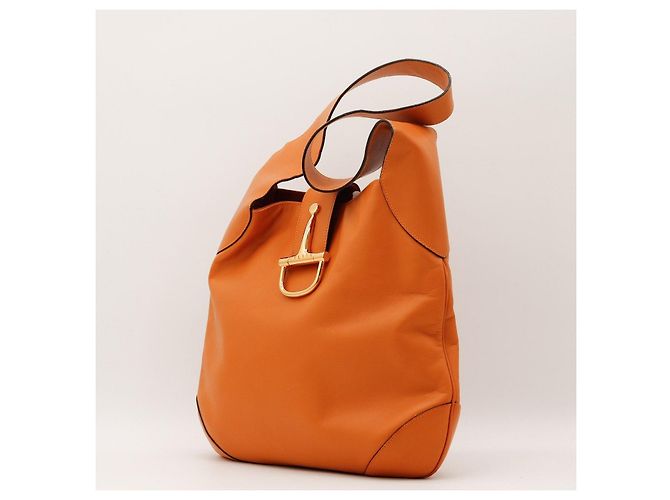 Céline Celine Sac à épaule en cuir orange - vue 2