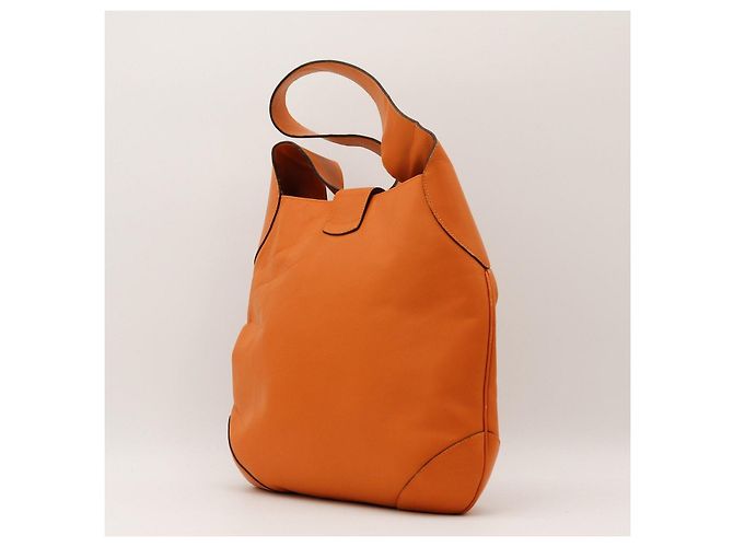 Céline Celine Sac à épaule en cuir orange - vue 4