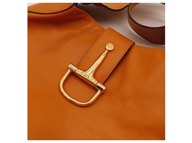 Céline Celine Sac à épaule en cuir orange - vue 6