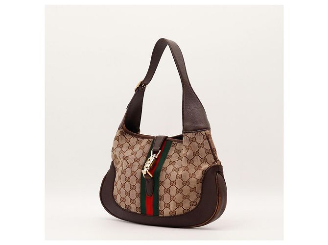 Bolsa Hobo Gucci Monogram Canvas Couro Marrom - vista 2