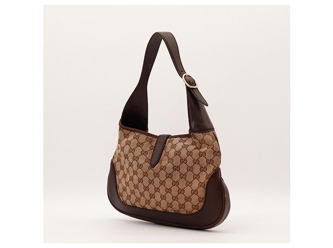 Bolsa Hobo Gucci Monogram Canvas Couro Marrom - vista 4