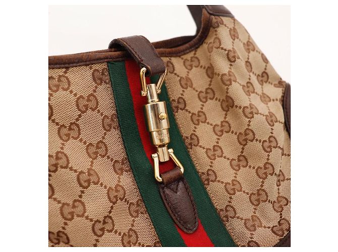 Bolsa Hobo Gucci Monogram Canvas Couro Marrom - vista 6