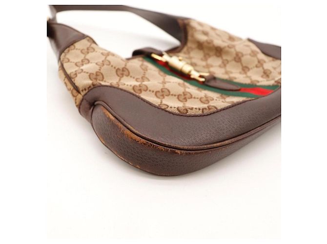 Bolsa Hobo Gucci Monogram Canvas Couro Marrom - vista 7