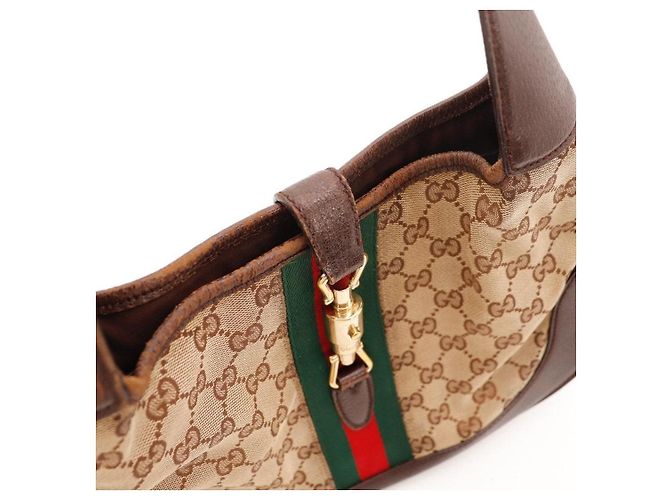 Bolsa Hobo Gucci Monogram Canvas Couro Marrom - vista 8