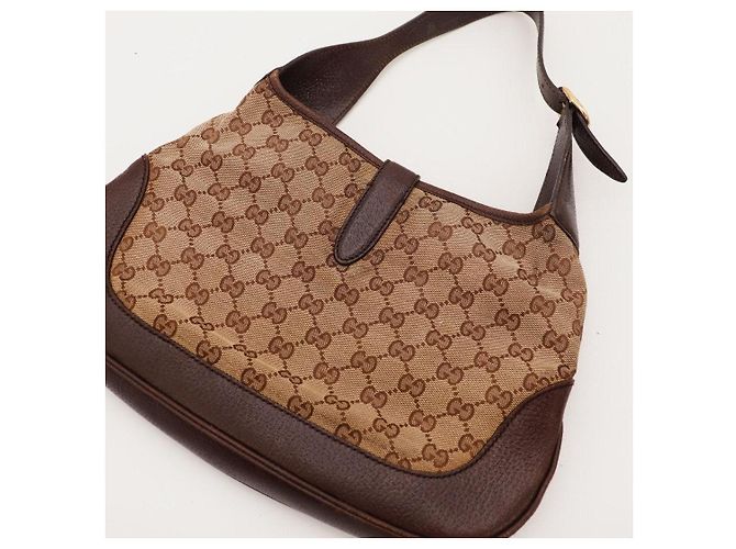 Bolsa Hobo Gucci Monogram Canvas Couro Marrom - vista 9