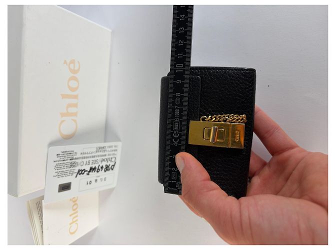 Paddington Vintage Chloé Padlock Leather Key Holder c. 2005 Black Gold - view 11