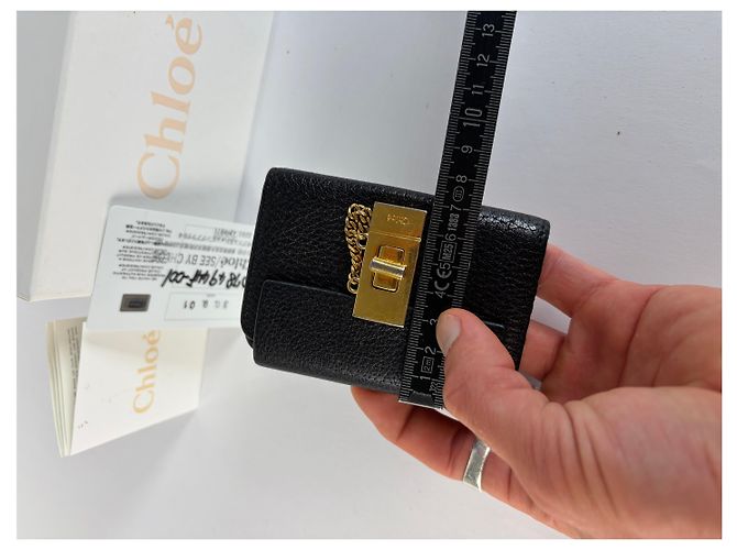Paddington Vintage Chloé Padlock Leather Key Holder c. 2005 Black Gold - view 12