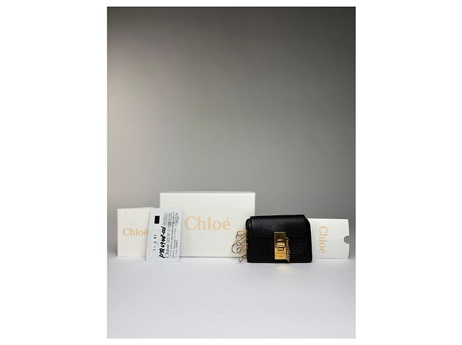Paddington Vintage Chloé Padlock Leather Key Holder c. 2005 Black Gold - view 13