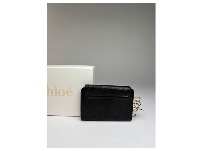Paddington Vintage Chloé Padlock Leather Key Holder c. 2005 Black Gold - view 14