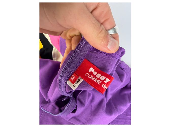 Comme Des Garcons Top a maniche a righe Vintage Comme des Garçons Peggy Moffitt Primi anni 2000 Purple M - vista 12