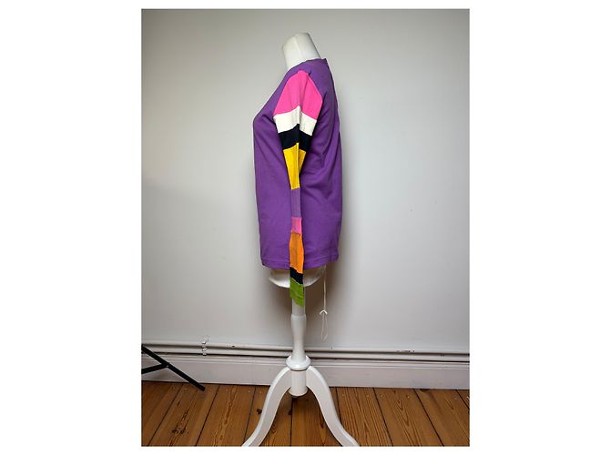 Comme Des Garcons Top a maniche a righe Vintage Comme des Garçons Peggy Moffitt Primi anni 2000 Purple M - vista 2