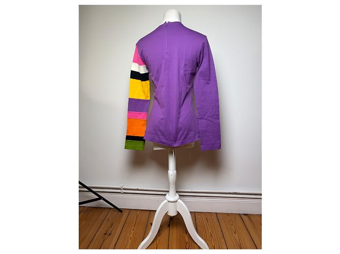 Comme Des Garcons Top a maniche a righe Vintage Comme des Garçons Peggy Moffitt Primi anni 2000 Purple M - vista 3