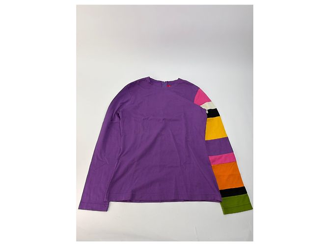 Comme Des Garcons Top a maniche a righe Vintage Comme des Garçons Peggy Moffitt Primi anni 2000 Purple M - vista 4