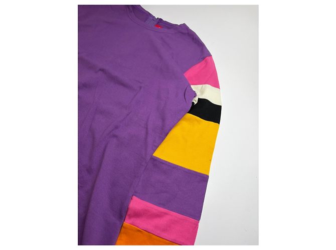 Comme Des Garcons Top a maniche a righe Vintage Comme des Garçons Peggy Moffitt Primi anni 2000 Purple M - vista 5