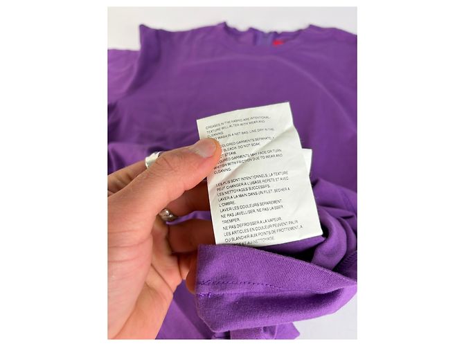 Comme Des Garcons Top a maniche a righe Vintage Comme des Garçons Peggy Moffitt Primi anni 2000 Purple M - vista 9