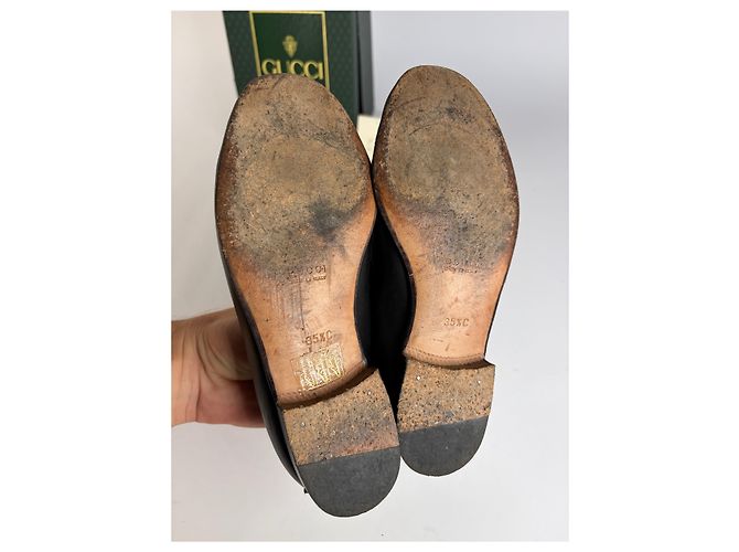 Mocassini Horsebit in pelle Gucci Vintage fine anni '90 Nero EU35.5 - vista 5