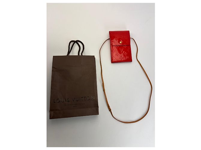 Vintage Louis Vuitton Monogram Monogram Vernis Wallet on Chain Late 1990s Red - view 15