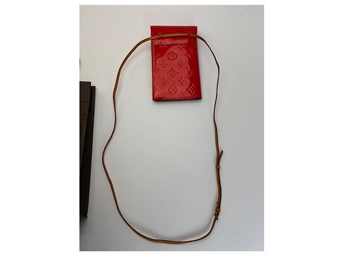 Vintage Louis Vuitton Monogram Monogram Vernis Wallet on Chain Late 1990s Red - view 7