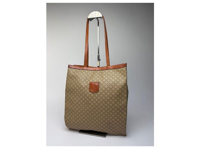 Céline Sac cabas Vintage Celine Macadam Canvas c. 2008 Beige Brown - vue 12
