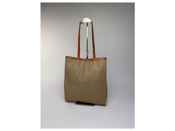 Céline Sac cabas Vintage Celine Macadam Canvas c. 2008 Beige Brown - vue 13
