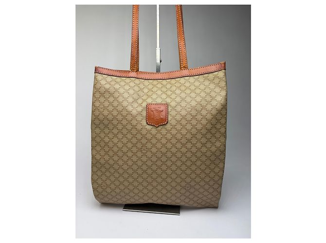 Céline Sac cabas Vintage Celine Macadam Canvas c. 2008 Beige Brown - vue 7