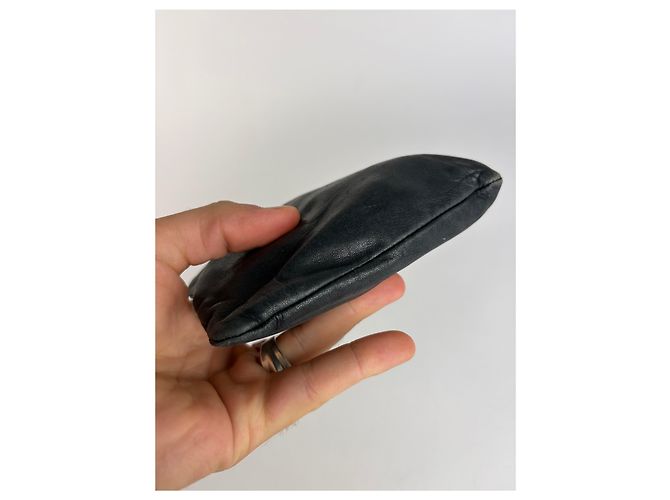 Pouch Vintage Loewe in Pelle Fine anni '70 Nero Oro - vista 5