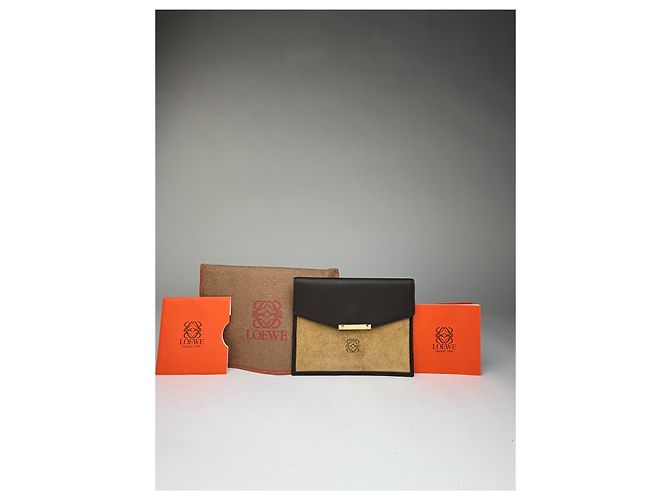 Vintage Loewe Flap Wallet Black Tan c. Late 2000s - view 10