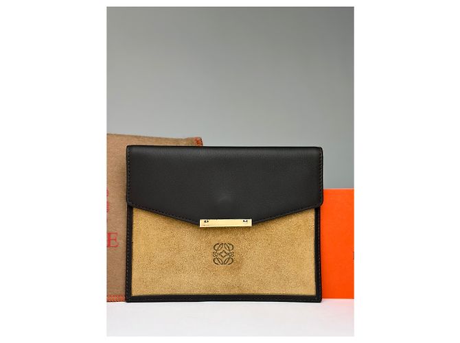 Vintage Loewe Flap Wallet Black Tan c. Late 2000s - view 7