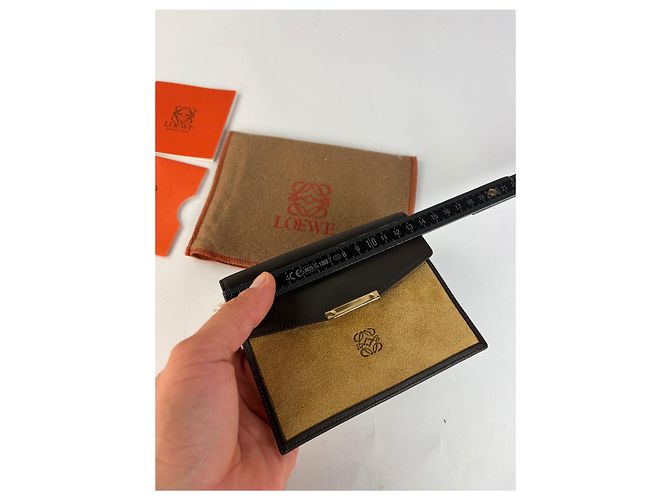 Vintage Loewe Flap Wallet Black Tan c. Late 2000s - view 8