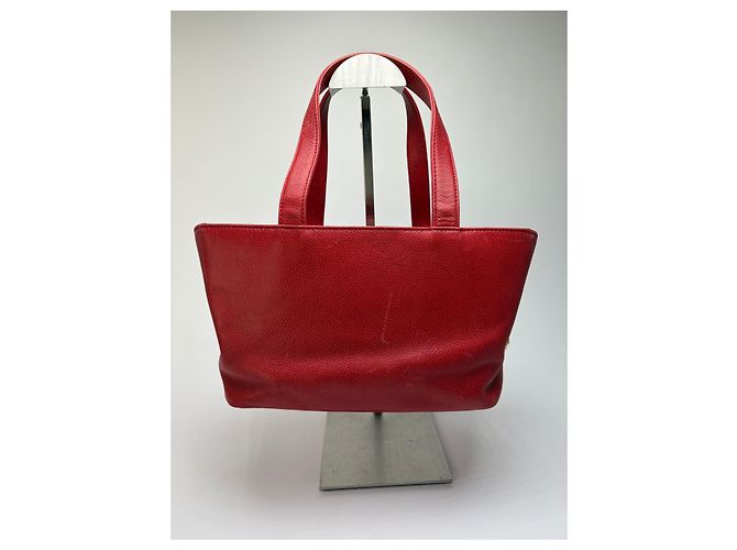 Vintage Givenchy Structured Leather Tote Red Gold - view 13