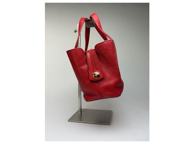 Vintage Givenchy Structured Leather Tote Red Gold - view 5