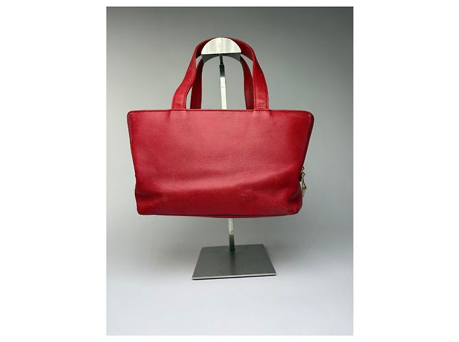 Vintage Givenchy Structured Leather Tote Red Gold - view 6