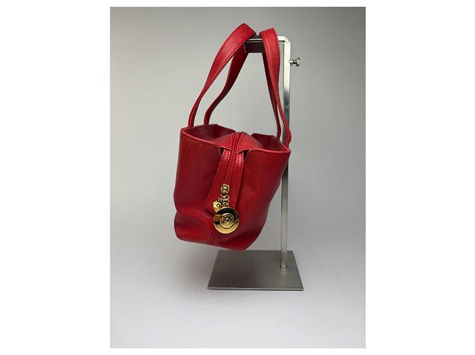 Vintage Givenchy Structured Leather Tote Red Gold - view 7
