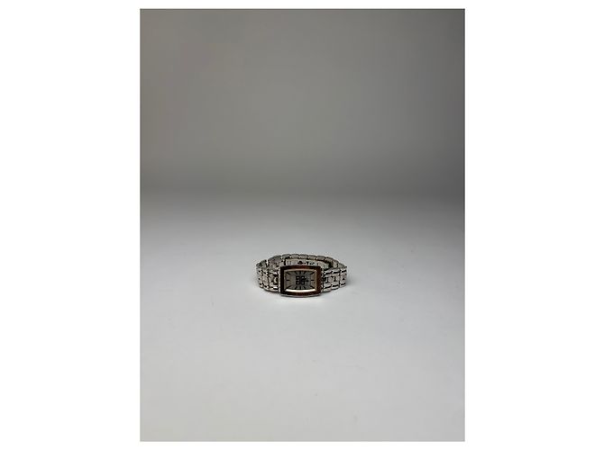Vintage Givenchy Rectangular Quartz Watch Late 1990s Silver White - view 10