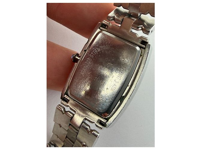 Vintage Givenchy Rectangular Quartz Watch Late 1990s Silver White - view 2
