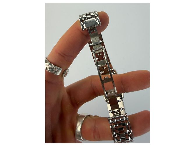 Vintage Givenchy Rectangular Quartz Watch Late 1990s Silver White - view 9
