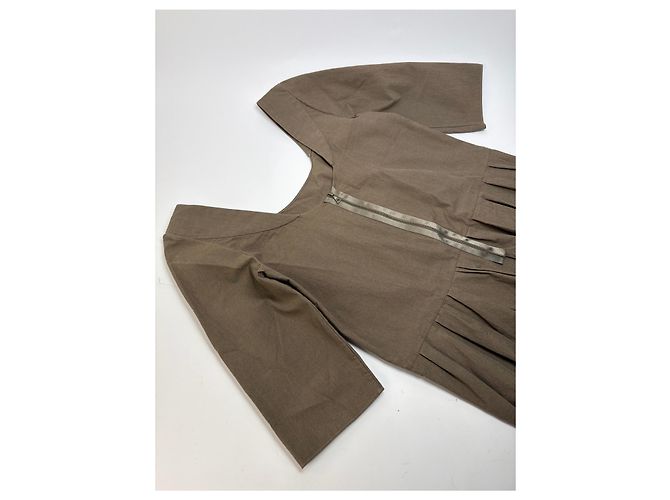 Vintage Marni strukturiertes Baumwoll-Midikleid Braun ca. Mitte der 2000er M - Ansicht 10