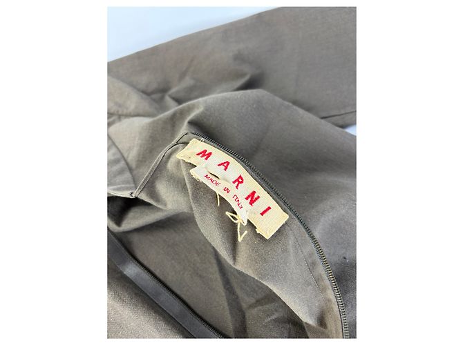 Vintage Marni strukturiertes Baumwoll-Midikleid Braun ca. Mitte der 2000er M - Ansicht 11