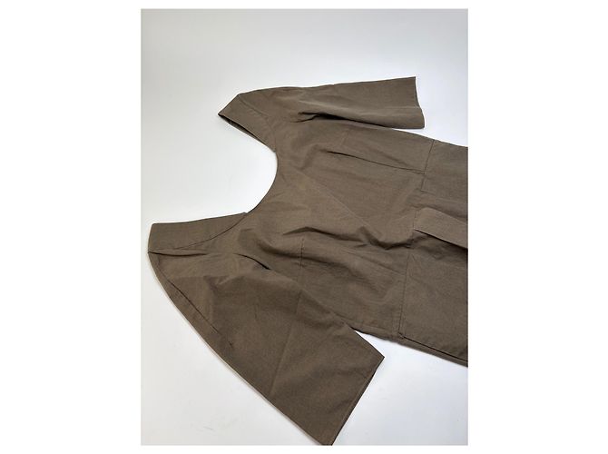 Vintage Marni strukturiertes Baumwoll-Midikleid Braun ca. Mitte der 2000er M - Ansicht 4