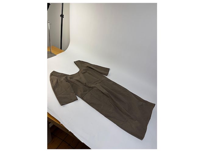 Vintage Marni strukturiertes Baumwoll-Midikleid Braun ca. Mitte der 2000er M - Ansicht 5
