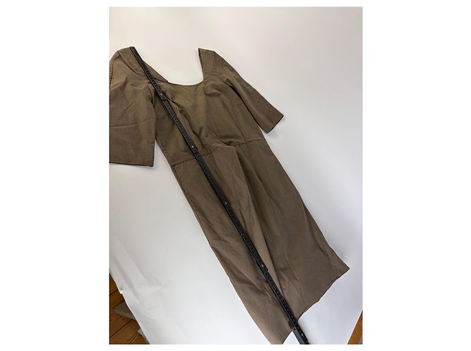 Vintage Marni strukturiertes Baumwoll-Midikleid Braun ca. Mitte der 2000er M - Ansicht 6