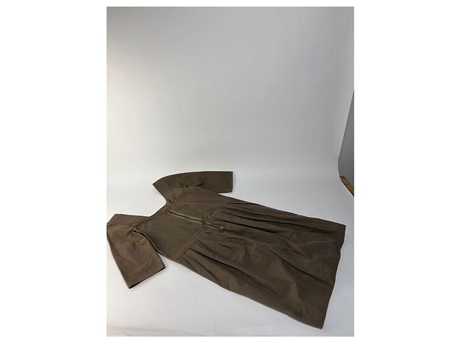 Vintage Marni strukturiertes Baumwoll-Midikleid Braun ca. Mitte der 2000er M - Ansicht 9