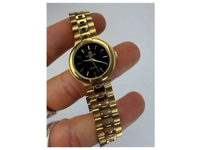 Vintage Givenchy 4G Armbanduhr Gold Silber Schwarz ca. Ende der 1980er - Ansicht 2