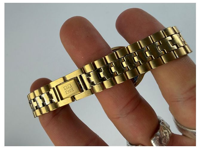 Vintage Givenchy 4G Armbanduhr Gold Silber Schwarz ca. Ende der 1980er - Ansicht 4