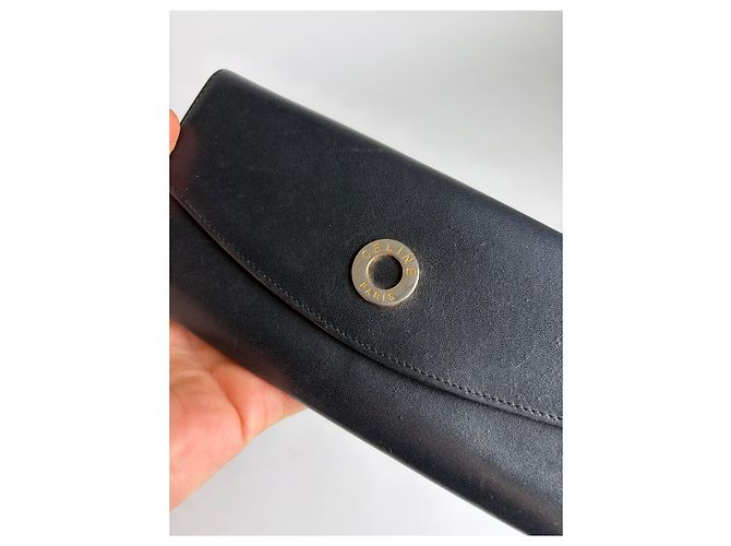 Céline Vintage Celine Smooth Leather Bifold Wallet c. 1998 Black - view 3