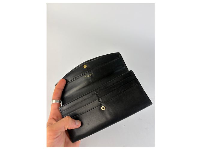 Céline Vintage Celine Smooth Leather Bifold Wallet c. 1998 Black - view 4